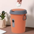 thumbnail image 6 of Kabnic 2.5 Gal Trash Can with Lid, Plastic Round Kitchen Trash Can, Bathroom Trash Can, Thicken Garbage Can Waste Basket for Bathroom, Kitchen, Bedroom, Office | Orange, 6 of 9