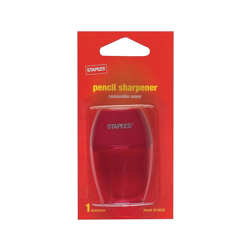 STAPLES MANUAL SINGLEHOLE PENCIL SHARPENER ASSORTED (10896) 211672