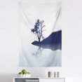 thumbnail image 1 of Melancholy Tapestry, Silhouette of Lonely Tree by Lake with Mirror Effects Melancholy Illustration, Fabric Wall Hanging Decor for Bedroom Living Room Dorm, 5 Sizes, Pale Blue Indigo, by Ambesonne, 1 of 1