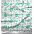 thumbnail image 1 of Soimoi Cotton Cambric Fabric Snowflake Artistic Printed Fabric 1 Yard 42 Inch Wide, 1 of 1