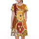 thumbnail image 1 of Easygdp Pies para Vestido Transpirable de Mujer, Vestido Suelto de Manga Corta con Pliegues y Bolsillos para el Verano, 1 of 6