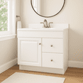 thumbnail image 3 of Design House 36" Solid Wood Wyndham Ready to Assemble 1-Door and 2-Drawer Bathroom Vanity Cabinet, White, 3 of 13
