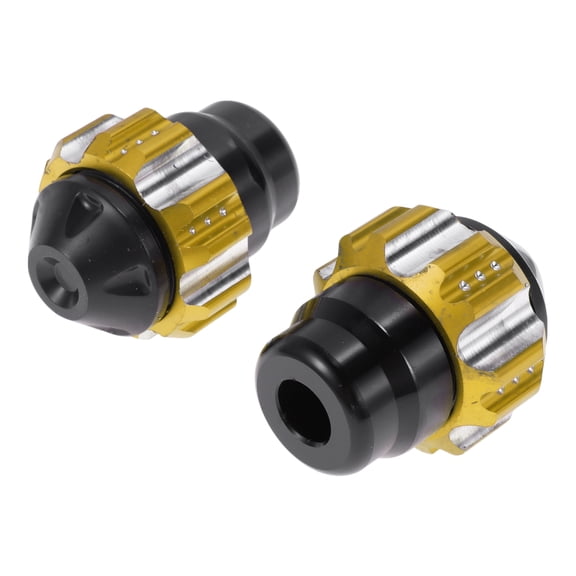 Protector de choque de marco de motocicleta de aleación de aluminio y plástico Unique Bargains 0.59" 2 Pcs Tono dorado 2.13" 2.56"