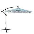 thumbnail image 6 of 10 Ft Patio Umbrella with 32 Solar Powered LED Lights,Outdoor Cantilever Umbrella with Crank and Cross Base,8 Metal Ribs,UPF 40+,Waterproof Umbrella for Garden Deck Backyard Pool, 6 of 7