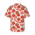 thumbnail image 3 of Picia Hand Drawn Tomatoes Gentle Cotton Regular Fit Short Sleeve Casual Hawaiian Shirt for Men-Large, 3 of 9