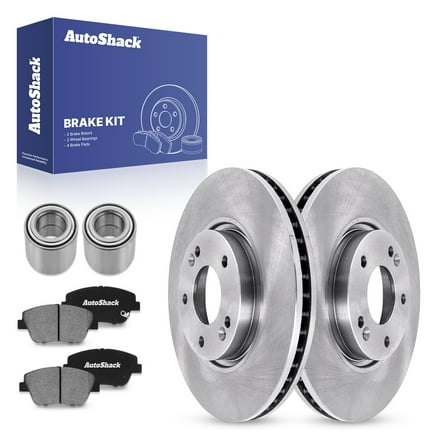 AutoShack Front Brake Rotors Ceramic Brake Pads Wheel Bearing | Replacement for 2011-2013 Hyundai Sonata 2011-2013 Kia Optima 2.0L 2.4L FWD