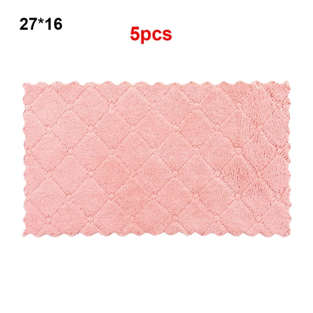 Toallas de limpieza Bearachild Coral Velvet Kitchen Dish Wash 27x16cm 5pcs Mezcla de colores