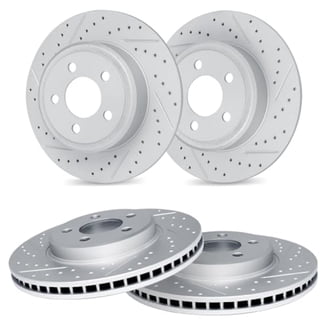 R1 Concepts Drilled And Slotted Carbon Coated Disc Brake Rotor Set WBPN2-03055