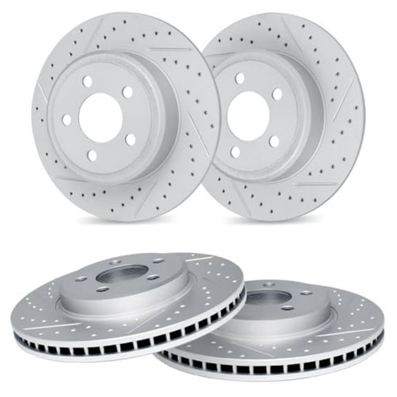R1 Concepts Drilled and Slotted Carbon Coated Disc Brake Rotor Set WBPN2-42019