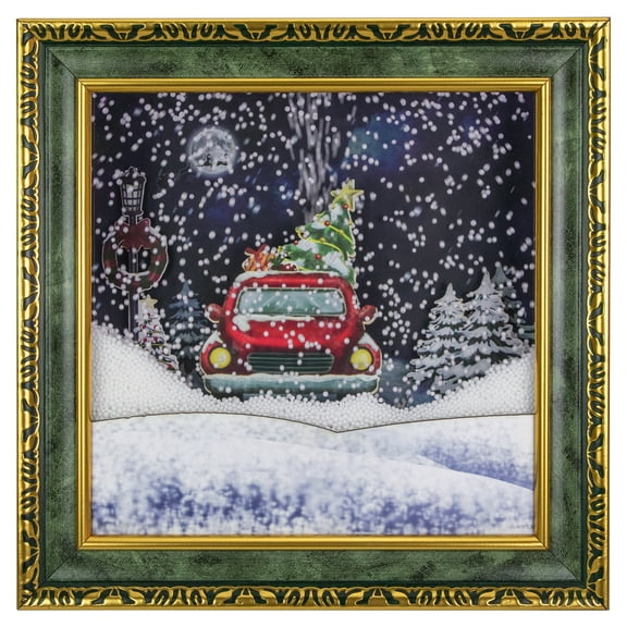 Northlight LED Lighted Musical Snowing Retro Truck Wall Art - 31"