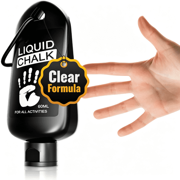 BESTSKY Clear Liquid Chalk 60 ml, Low-Residue Grip for Gym & Climbing | Low-Residue, Quick-Dry Grip for Lifting, Climbing, Pickleball, Shooting Sports & Training