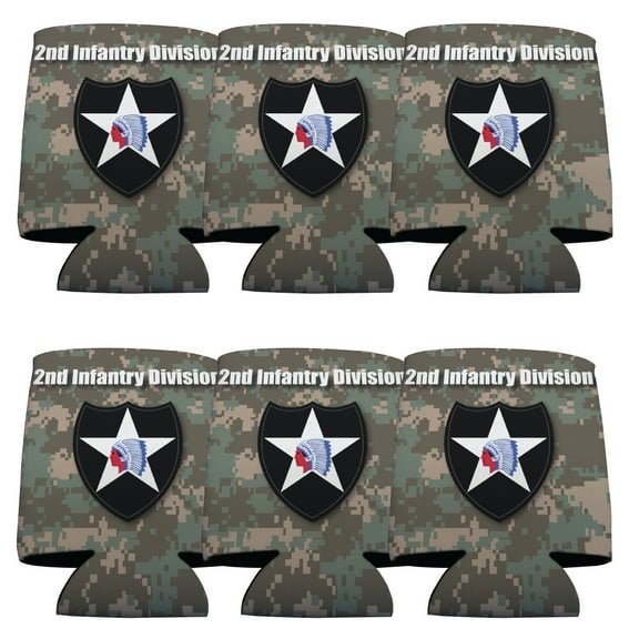Military 2nd Infantry Division 6 Designs Drink Sleeves 6 Count