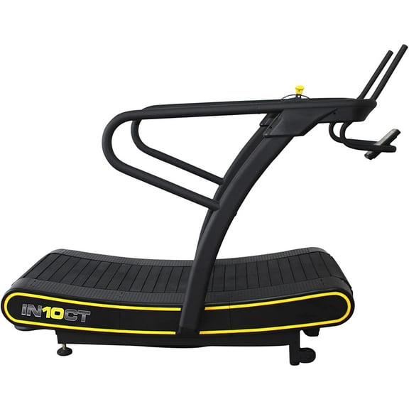 IN10CT Manual Curved Exercise Treadmill, Black and Yellow, 400 lb