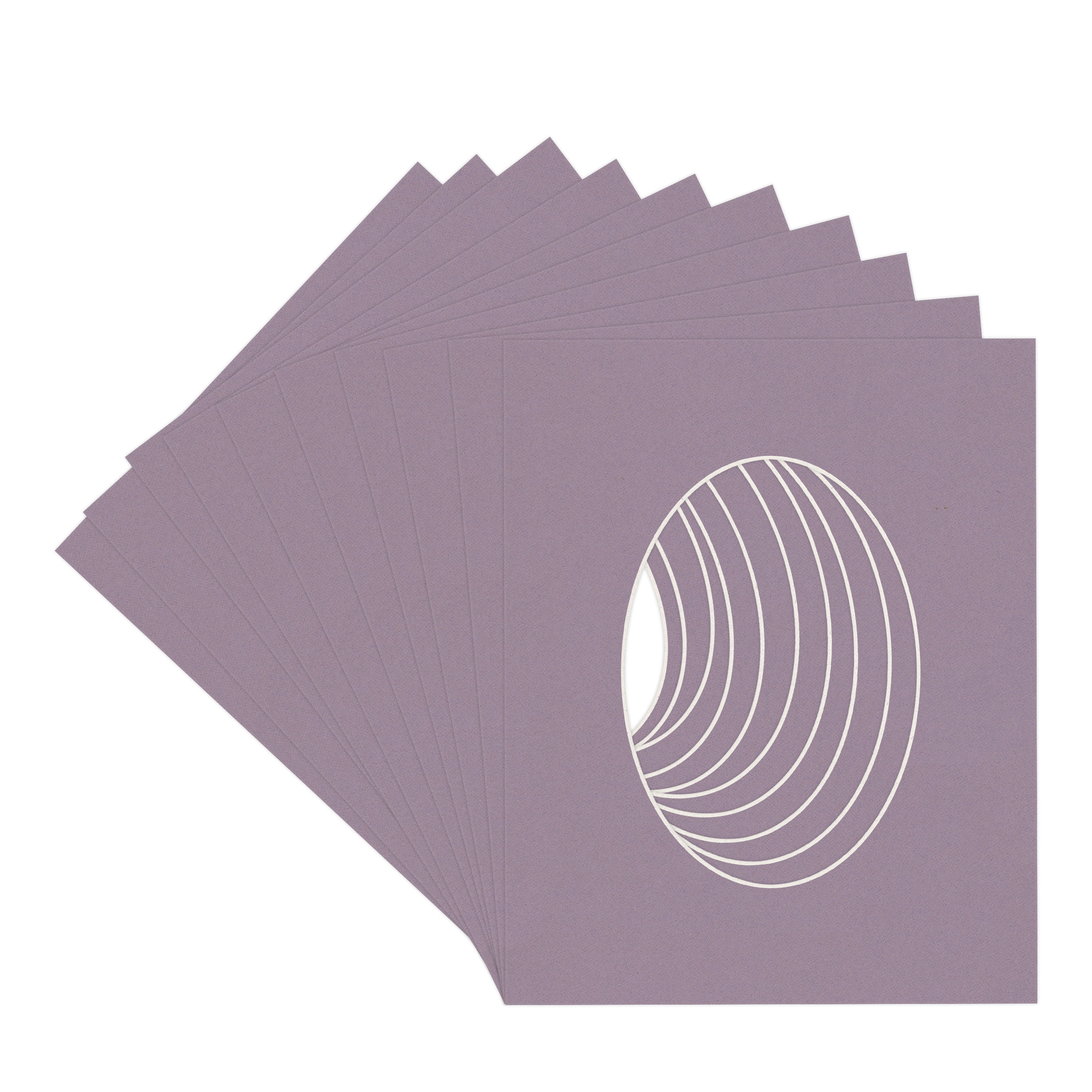 Grape Purple Picture Frame Mat for 22x28 Frames - Oval Opening for 18x24 Photos - 10 Mats