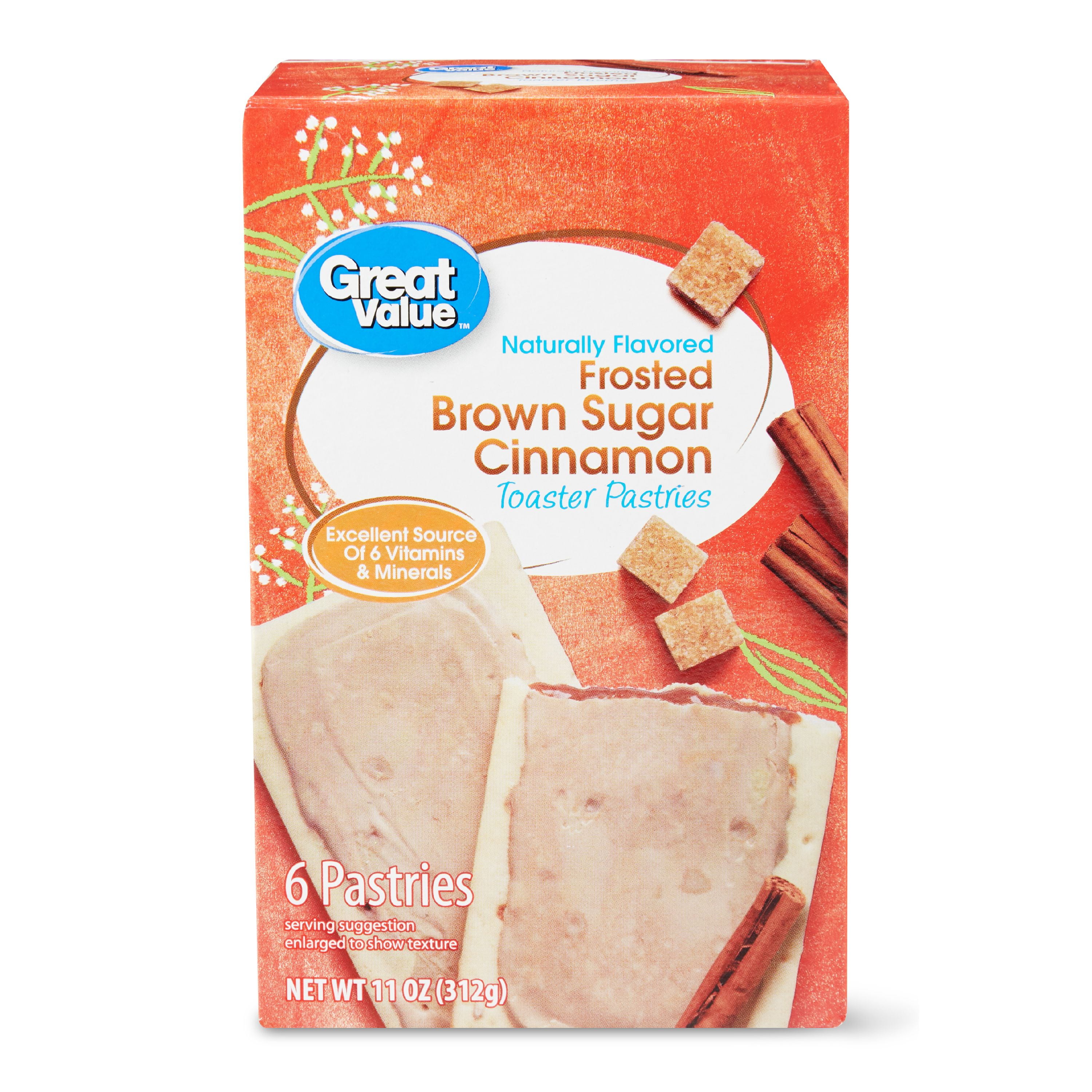 Great Value Frosted Brown Sugar Cinnamon Toaster Pastries, 11 oz