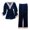 Dark Blue, variant on Lindreshi Pajamas for Women Set Long Sleeve 2pc Nightgown Women's Gold Velvet Embroidered lace Long Sleeve Shirt Trousers Pajama