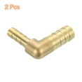 thumbnail image 3 of Conector de codo en ángulo recto de latón de 2 paquetes, accesorio de latón de 1/2"x5/16" ID, adaptador de manguera de aire para conectar agua, combustible, aire, mangueras de aceite, 3 of 7
