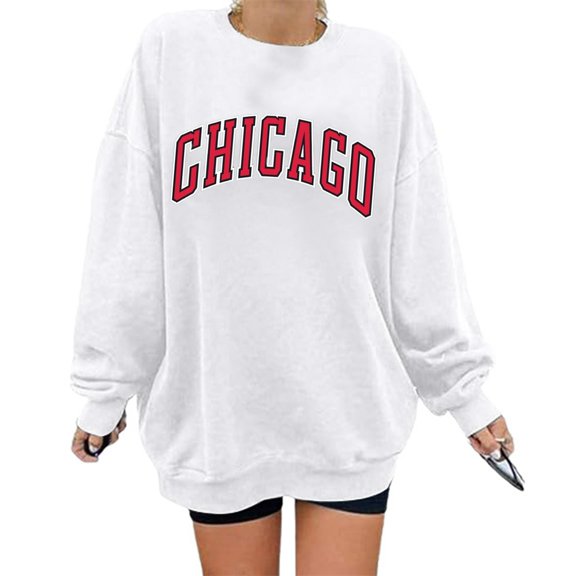 Ladies Fashion Casual Letter Printed Round Neck Long Sleeve Festival Sweatshirt Lightweight Hoodie Winged Long Sleeve Hoodies plus Size Women 5x Athletic Sports Jackets Fitted Pullover Sweater Women