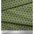 thumbnail image 2 of Soimoi Poly Georgette Fabric Leaves,Duck & Floral Block Print Fabric by The Yard 42 Inch Wide, 2 of 3