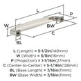 thumbnail image 3 of Amerock Franklin 5-1/16 inch Center-to-Center Satin Nickel Cabinet Pull, 10 Pack, 3 of 4