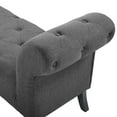 thumbnail image 5 of Contemporary Modern Urban Designer Living Room Lounge Club Lobby Accent Chair Bench, Fabric, Grey Gray, 5 of 6