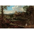 thumbnail image 2 of Giovanni Francesco Grimaldi 14x11 Gold Ornate Wood Frame and Double Matted Museum Art Print Titled - Classical Landscape (circa 1650), 2 of 4