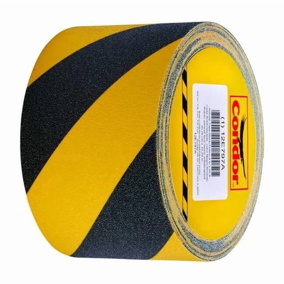 Condor AntiSlip Tape,60 ftLx4 "W,BLK/YLW,60Grit GRAN5020