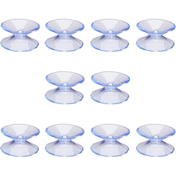 Paquete de 10 ventosas pequeñas de 20,5 mm de doble cara, ganchos de plástico transparente, protectores de mesa de PVC y vidrio, soportes adhesivos fuertes.