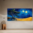 thumbnail image 7 of Oversized Canvas Wall Art Tree of Life with Sun and Moon, Green Abstract Nature Paintings, Modern Canvas Prints for Living Room Bedroom Home Decoration, 7 of 7