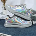 thumbnail image 3 of SACFOF Women's Fashion Star Sneaker Glitter Sparkly Fashion Shiny Casual Bling Sequin Concert Shoes Canvas Low Top Lace Up Comfortable Cushioned Walking for Street Wedding Party Night Club, 3 of 6