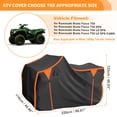 thumbnail image 2 of ATV Cover for Kawasaki Brute Force 750 Waterproof 4 Wheelers Quad Cover Outdoor Sun Rain Storage Protection 210D-PU Black, Orange 86.61x46.46x48.03in, 2 of 6