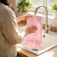thumbnail image 4 of Kitchen Towels Set of 2, 100% Cotton Soft Absorbent Ruffled Gingham Dish Towels 18"x28" Tea Cloths, Classic Plaid Pattern, Decorative For Farmhouse Charm, Drying Dishes, Reusable And Durable, 4 of 8