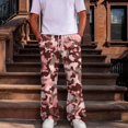thumbnail image 2 of Men Elastic Drawstring Waist Camo Sweatpants Wide Leg Loose Fit Soft Athletic Jogger Streetwear Trousers With Side Pockets 2XL, 2 of 8