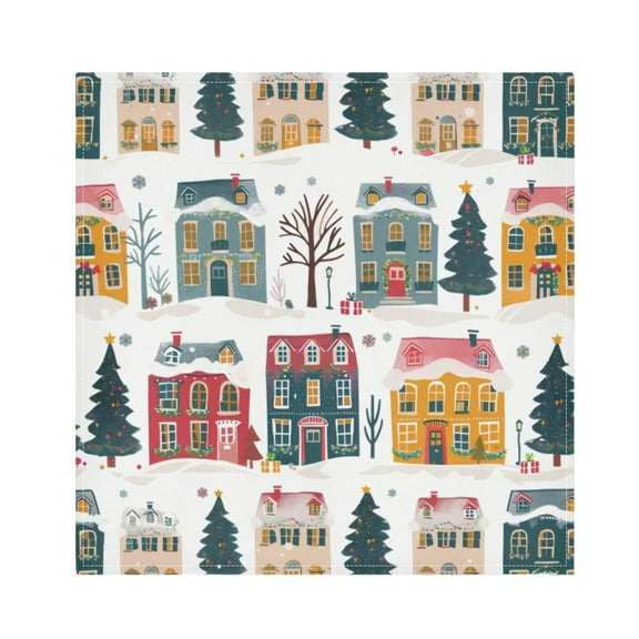 Napkin Satin Napkin 20*20Inchx1 Kitchen Towel Dinner Plate Towel Decorative Towel Napkin Tea Towel Suitable For Kitchen Table Cartoon House