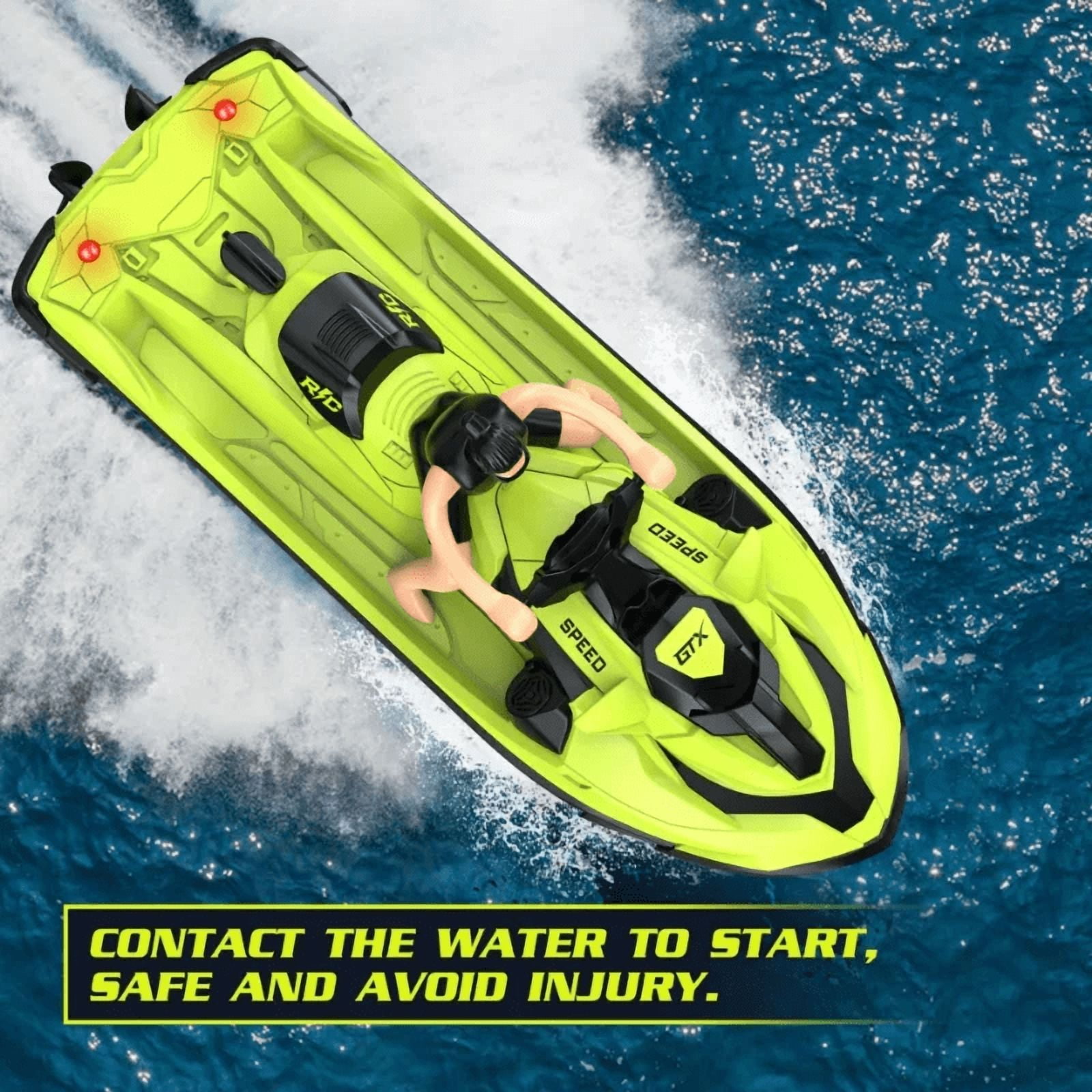 RC Boat Funtogether Toys 2.4GHz High Speed Remote Control Racing Ship with Low Battery Alarm for Kids and Adults