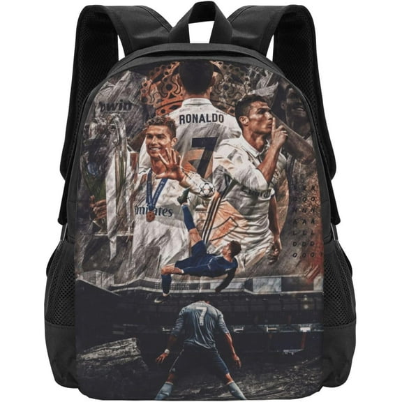 Soccer Player #7 Ronaldo Backpack 16.5 Inch For Daily Work Sport Outdoor Football Fans Laptop Bag-Style 43