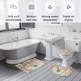 thumbnail image 5 of Boho Morocco Bath Mat 3 Piece Bathroom Rug Set, Retro Farmhouse Ethnic Neutral Aesthetic Non Slip Bath Rug Contour Mat and Toilet Lid Cover, Absorbent Shower Mats Soft Bath Rugs and Mats Sets, 5 of 8