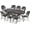 Without Cushions, variant on MEETWARM 9-Piece Outdoor Furniture Dining Set, All Weather Cast Aluminum Patio Garden Set with 8 Chairs,1 Oval Table, 2.2" Umbrella Hole, Dark Bronze
