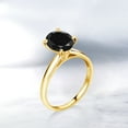 thumbnail image 4 of Gem Stone King 2.50 Ct Oval Black Sapphire 10K Yellow Gold Ring, 4 of 4