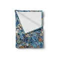 thumbnail image 2 of Nautical Soft Flannel Fleece Blanket, Abstract Pattern Sea Shells Sea Horse Corals Fish Rob Globe Maps Wavy Ocean, Cozy Plush for Indoor and Outdoor Use, 50" x 60", Blue Multicolor, by Ambesonne, 2 of 5