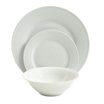 Gibson Home Everyday Embossed 12-Piece White Dinnerware Set - Walmart.com