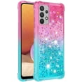 thumbnail image 3 of case for Samsung Galaxy A32 4G（Not 5G） Women Case,Creativity Clear Gradient Quicksand Glitter Flowing Liquid Floating TPU Case Bling Diamond Sparkle Cover for Samsung Galaxy A32 4G JB Powder Blue, 3 of 14