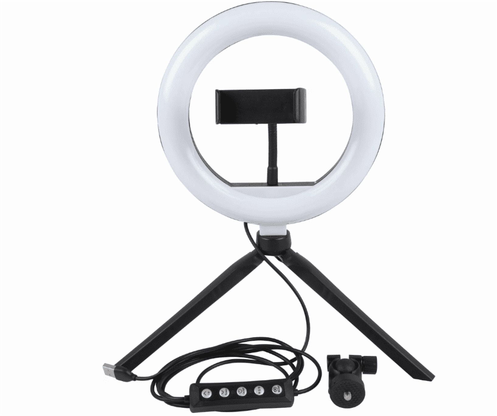 LED Ring Light 8-Inch Color-Changing, Dimmable with Adjustable Tripod Stand and Remote, Multi-Color Modes