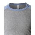thumbnail image 4 of Ma Croix Tri Blend Raglan 3/4 Sleeve Baseball Jersey T-Shirt S-2XL, 4 of 7