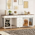 thumbnail image 2 of 89" Dog Crate Furniture Large Furniture Style Dog Crate with Drawers, 2 of 5