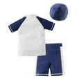 thumbnail image 2 of Kid Boys Chic Animals Printed One-Piece Rash Guard with Sun Hat 2pcs Swimsuit Pool Beach Bathing Suit (Cool Boy, 6), 2 of 5