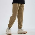 thumbnail image 5 of Summer Pants Casual Drawstring Solid Color Soft Boys Casual Pants for Boys Teens Summer Clothes (Khaki,15-16 Years), 5 of 8