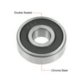 thumbnail image 2 of Uxcell 0.35''x1.02x0.31'' Deep Groove Ball Bearings Metric Double Sealed Rollers Chrome Steel Silver Tone 2pcs, 2 of 4