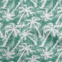 oneOone Cotton Cambric Dark Teal Green Fabric Tropical Palm Tree Sewing Material Print Fabric By The Yard 56 Inch Wide