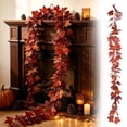 thumbnail image 4 of AYktou Fall Maple Leaves Garland, 5.7 Ft Hanging Vines Garland Artificial Autumn Foliage Garland Thanksgiving Decor Table Decor Fall Garland for Home Wedding Fireplace Party Outside Indoor Decor, 4 of 8